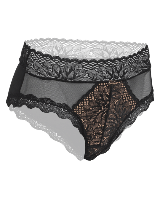 Panty cachetero tiro alto - ALMOND NEGRO